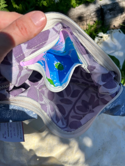 "Shimmering Water" Upcycled Classic Crescent Bag