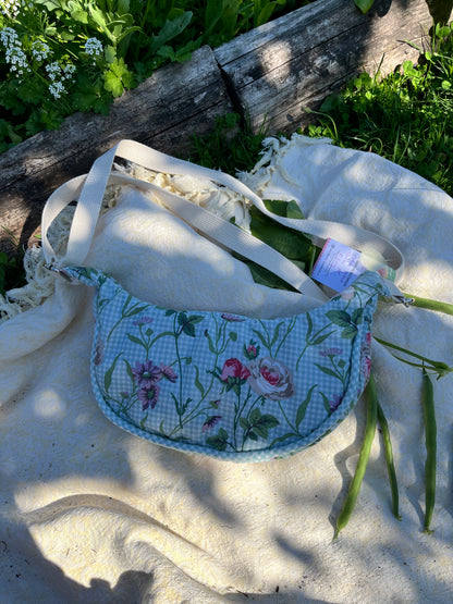 "Porch Swing" Upcycled Sidekick Crescent Bag
