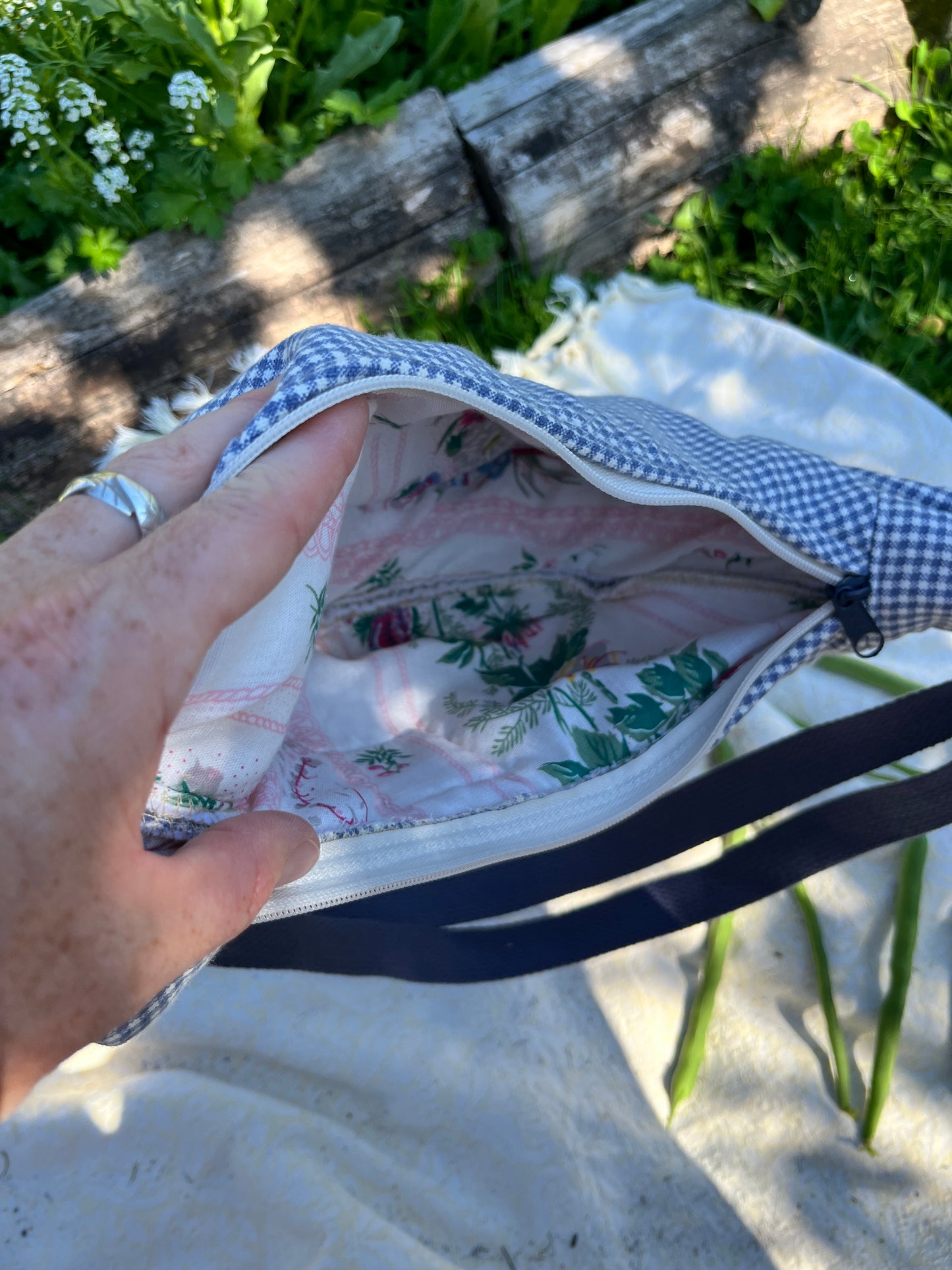 "Beach Picnic" Sidekick Crescent Bag