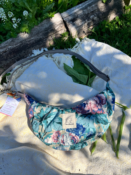 "Evening Shadows" Upcycled Sidekick Crescent Bag