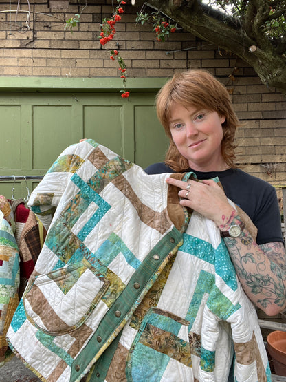 "Blue Sky Batik" Quilt Coat - Large