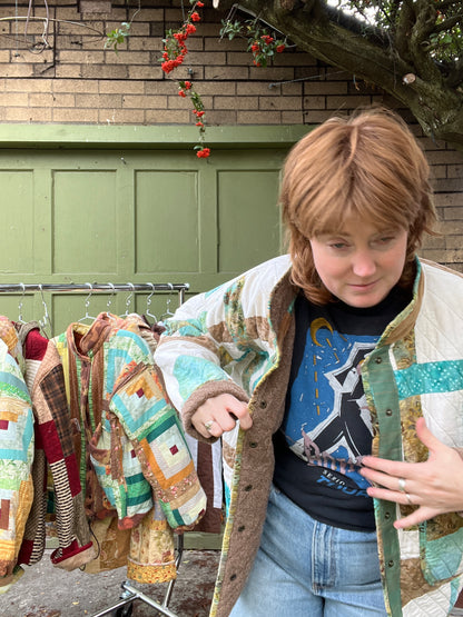 "Blue Sky Batik" Quilt Coat - Large
