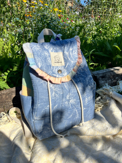 "Shimmering Water" Quilted Drawstring Backpack