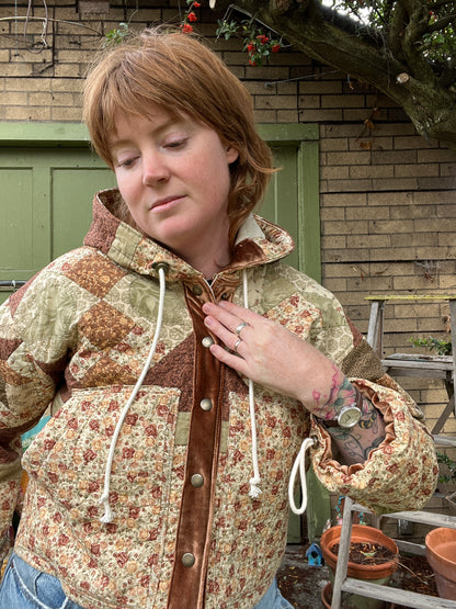 "Brown Butter" Quilt Coat - Medium