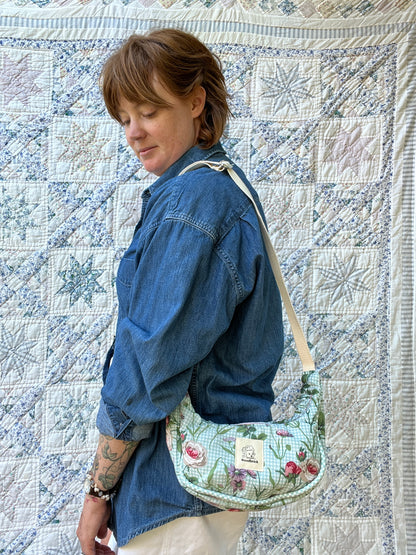 "Porch Swing" Upcycled Sidekick Crescent Bag
