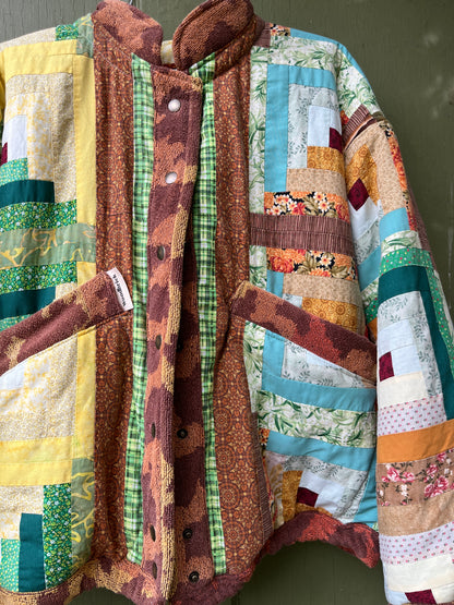"Cornucopia"  Quilt Coat - Large