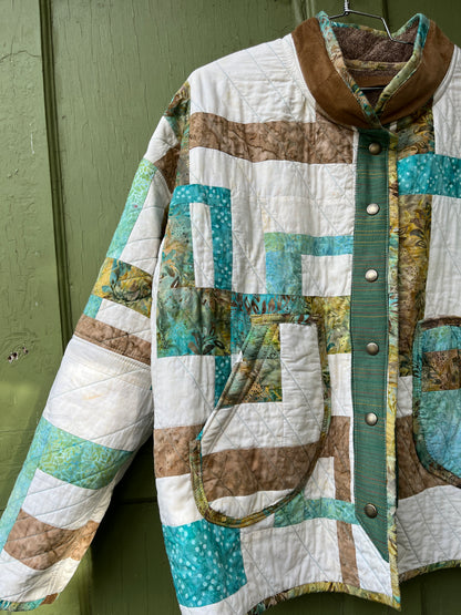 "Blue Sky Batik" Quilt Coat - Large
