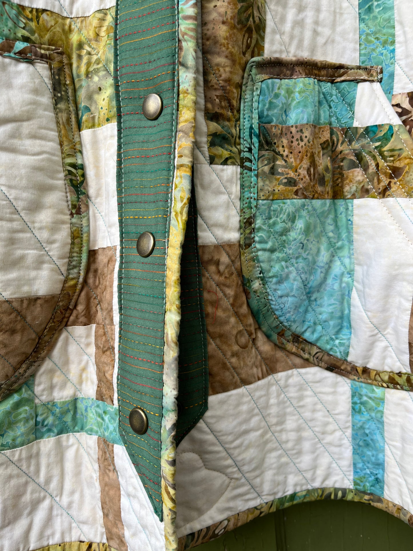 "Blue Sky Batik" Quilt Coat - Large