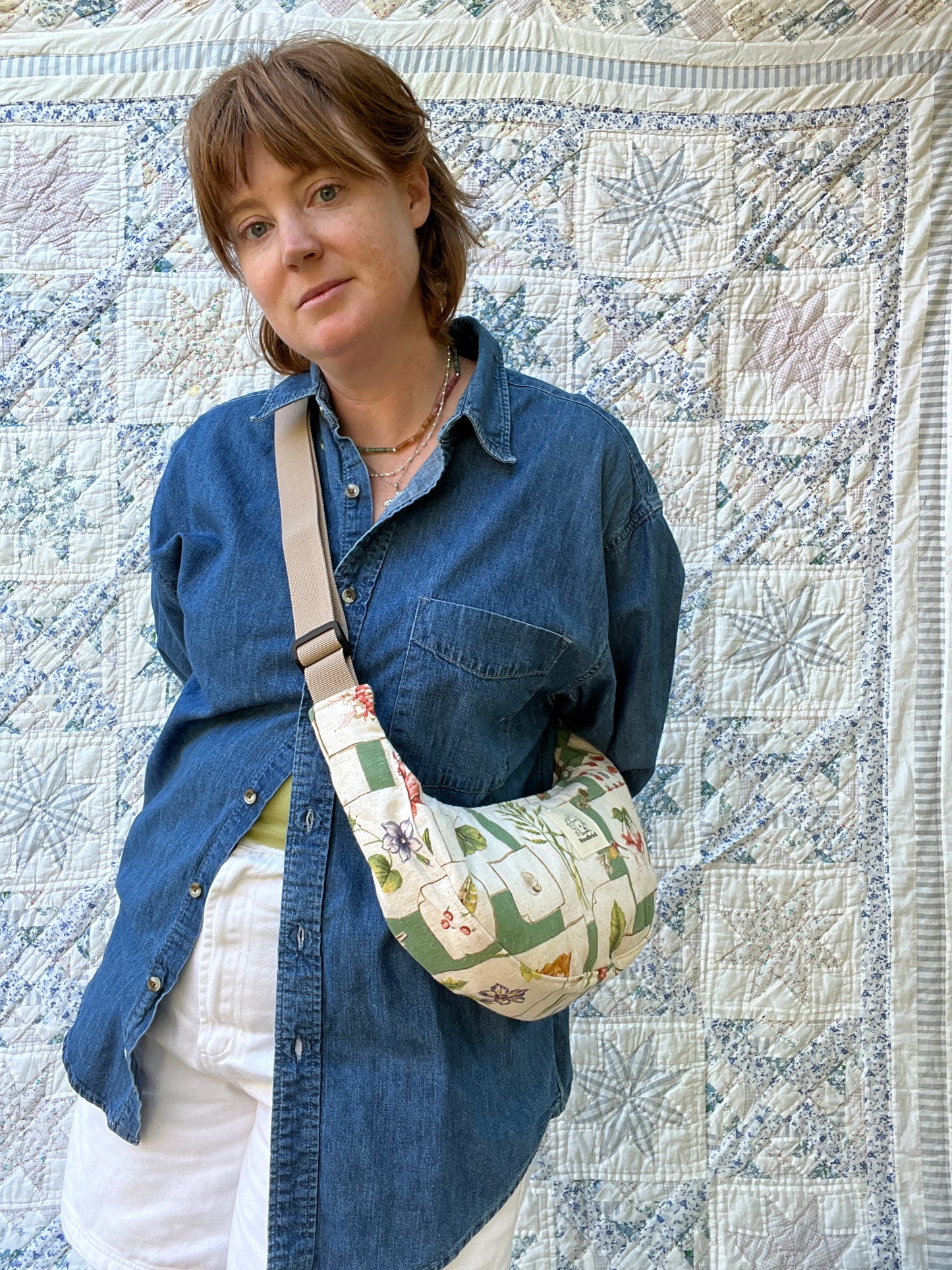 "Flora and Fauna" Upcycled Classic Crescent Bag