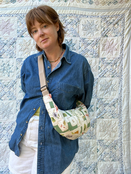 "Flora and Fauna" Upcycled Classic Crescent Bag