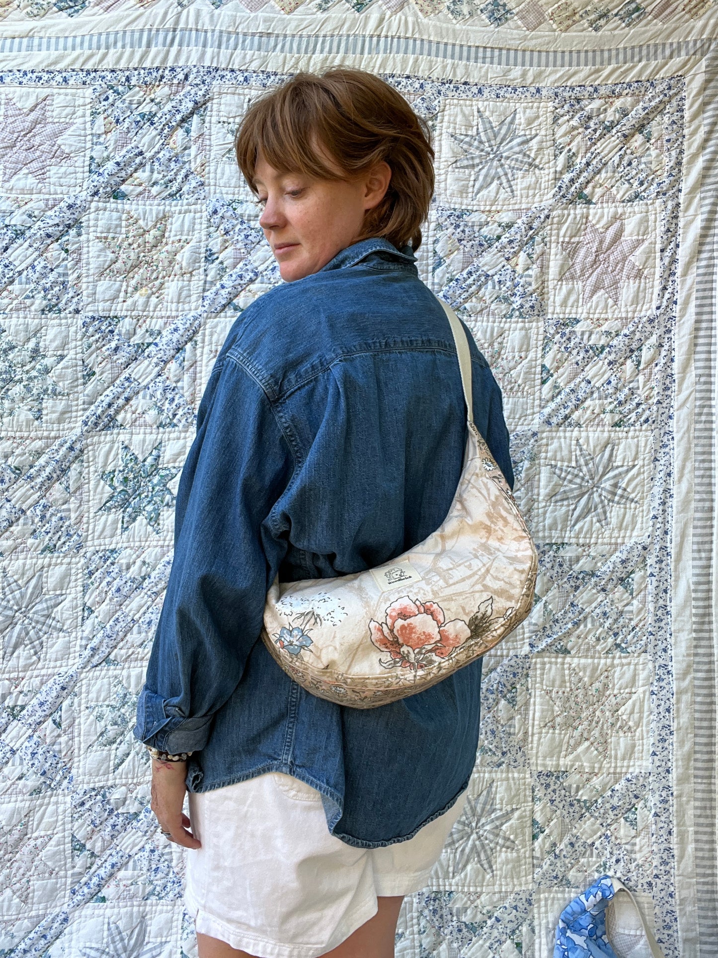 "Driftwood" Upcycled Classic Crescent Bag