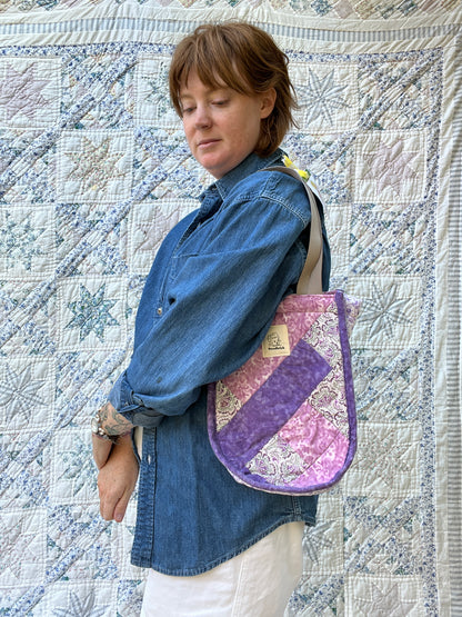 "Purple Palace" Lulu-style upcycled quilt shopping bag