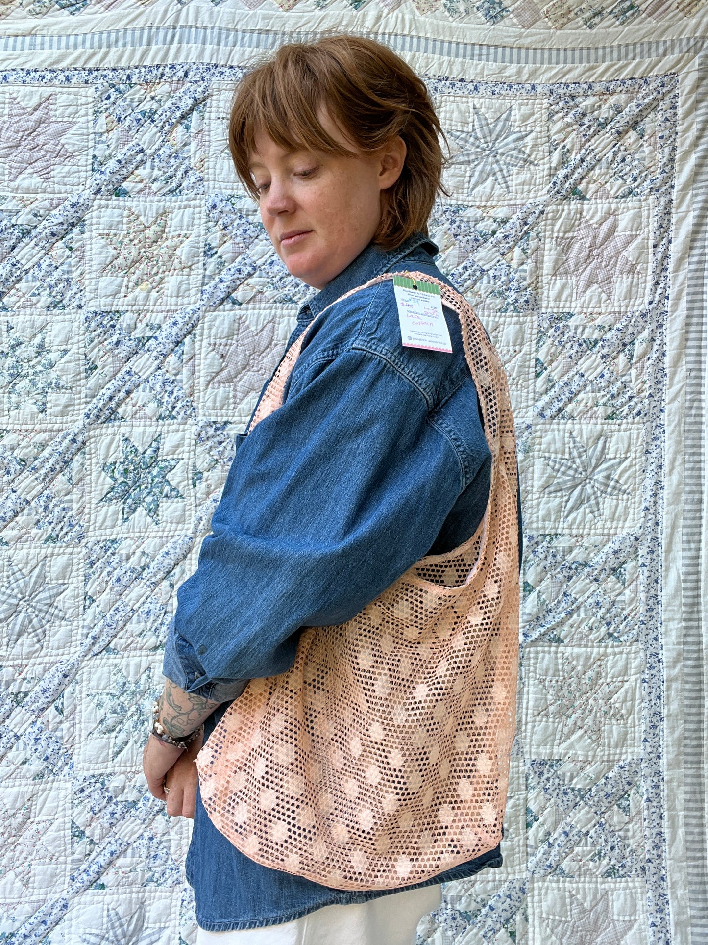 "Simplicity of Lace" Slouchy Lace Tote - Large