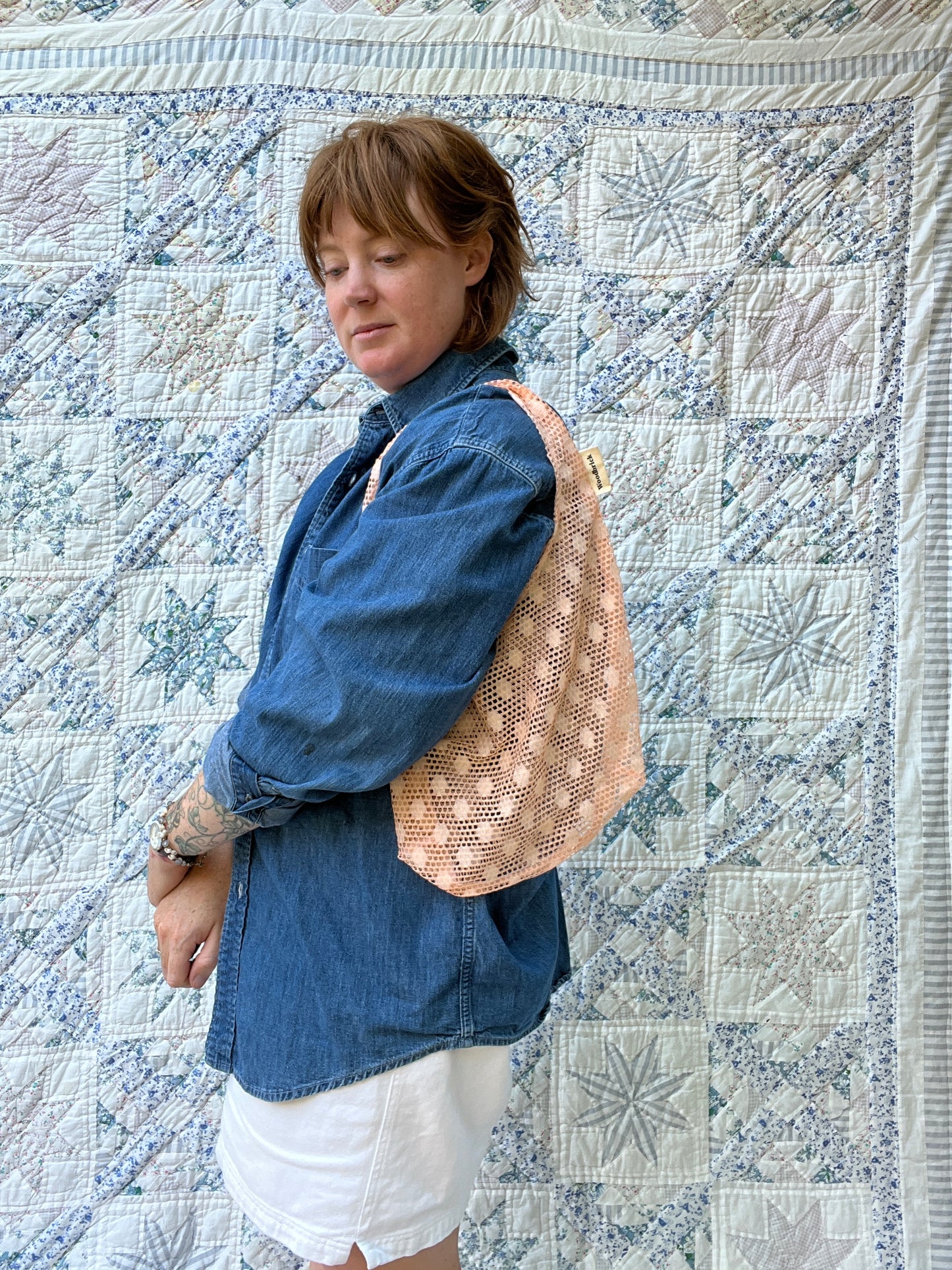 "Simplicity of Lace" Slouchy Lace Tote Bags - Small