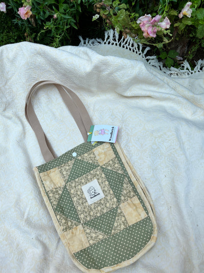 "Butter Mom" Lulu-style upcycled quilt shopping bag