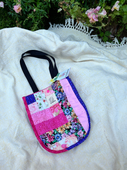 "Diana Degarmo" Lulu-style upcycled quilt shopping bag