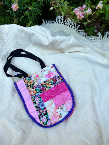 "Diana Degarmo" Lulu-style upcycled quilt shopping bag