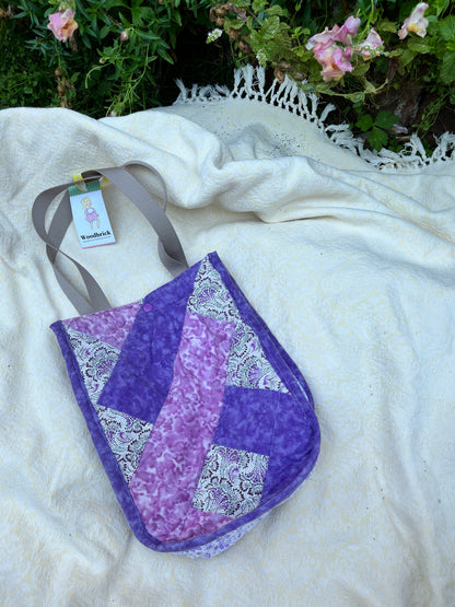"Purple Palace" Lulu-style upcycled quilt shopping bag