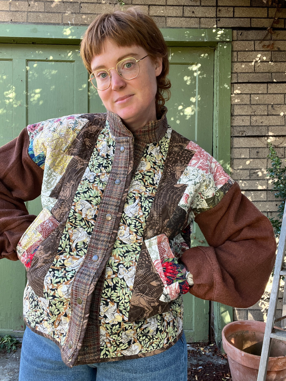 "Kangaroo Paw" Upcycled Quilt Coat - M/L