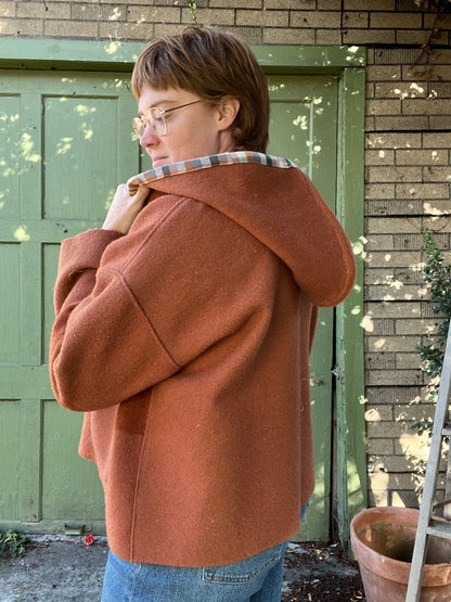 "Rusted Riding Hood" Upcycled Quilt Coat - L/XL