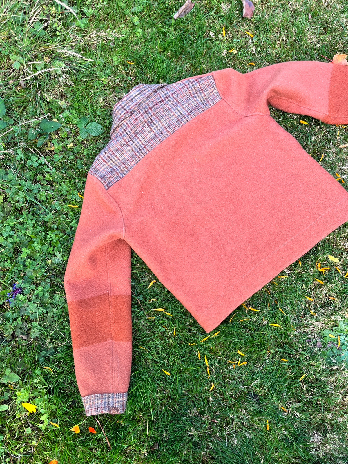 "Maple Leaf" Upcycled Wool Blanket Coat - Chore Coat - M/L