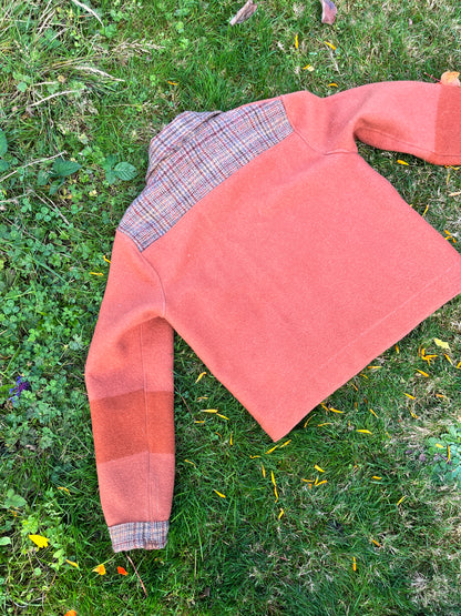 "Maple Leaf" Upcycled Wool Blanket Coat - Chore Coat - M/L