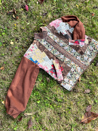 "Kangaroo Paw" Upcycled Quilt Coat - M/L
