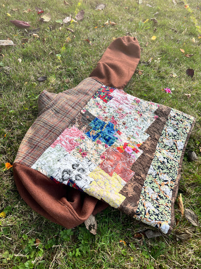 "Kangaroo Paw" Upcycled Quilt Coat - M/L