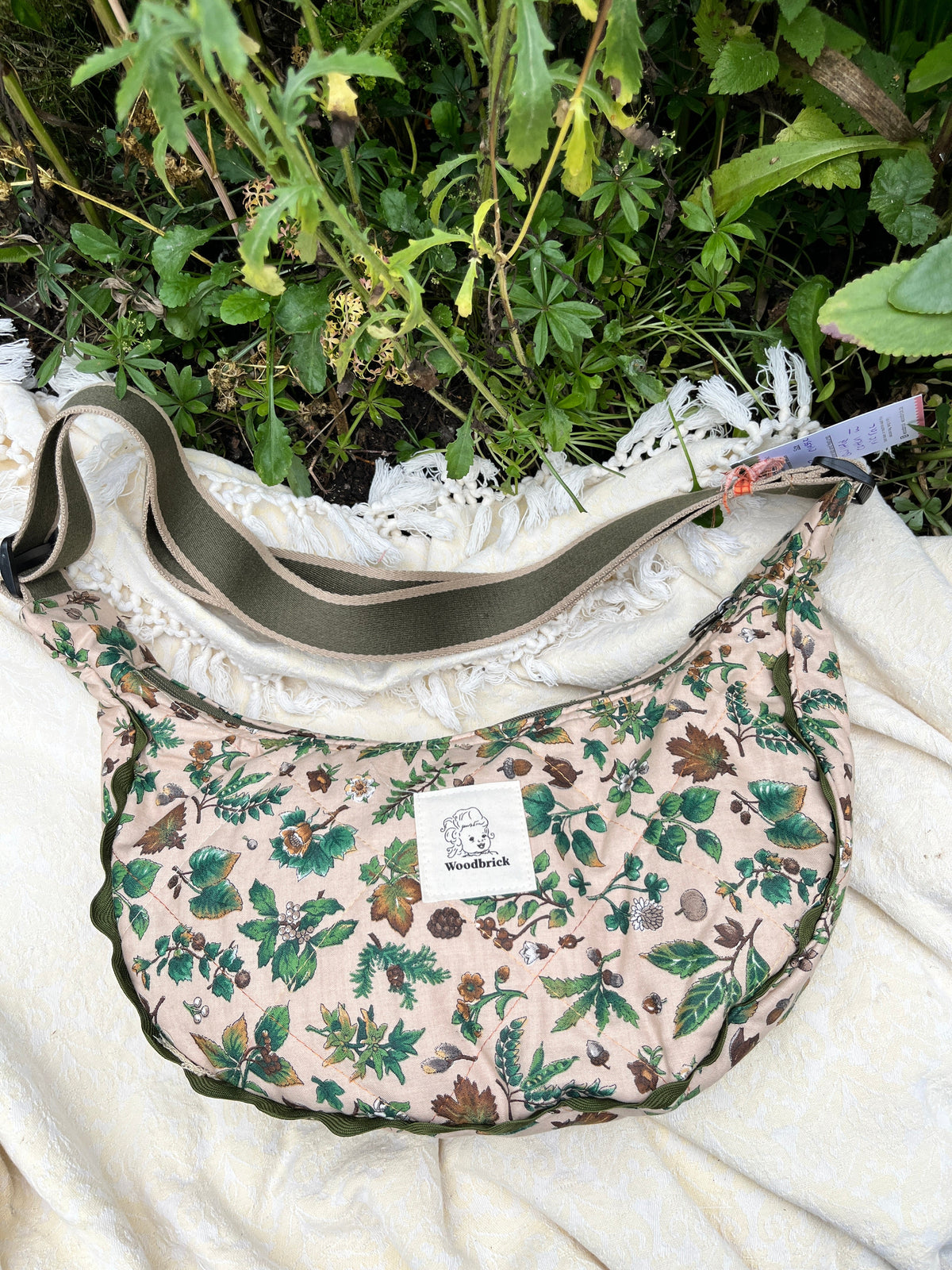 "Squirrelled Away" Upcycled Classic Crescent Bag