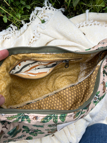 "Squirrelled Away" Upcycled Classic Crescent Bag