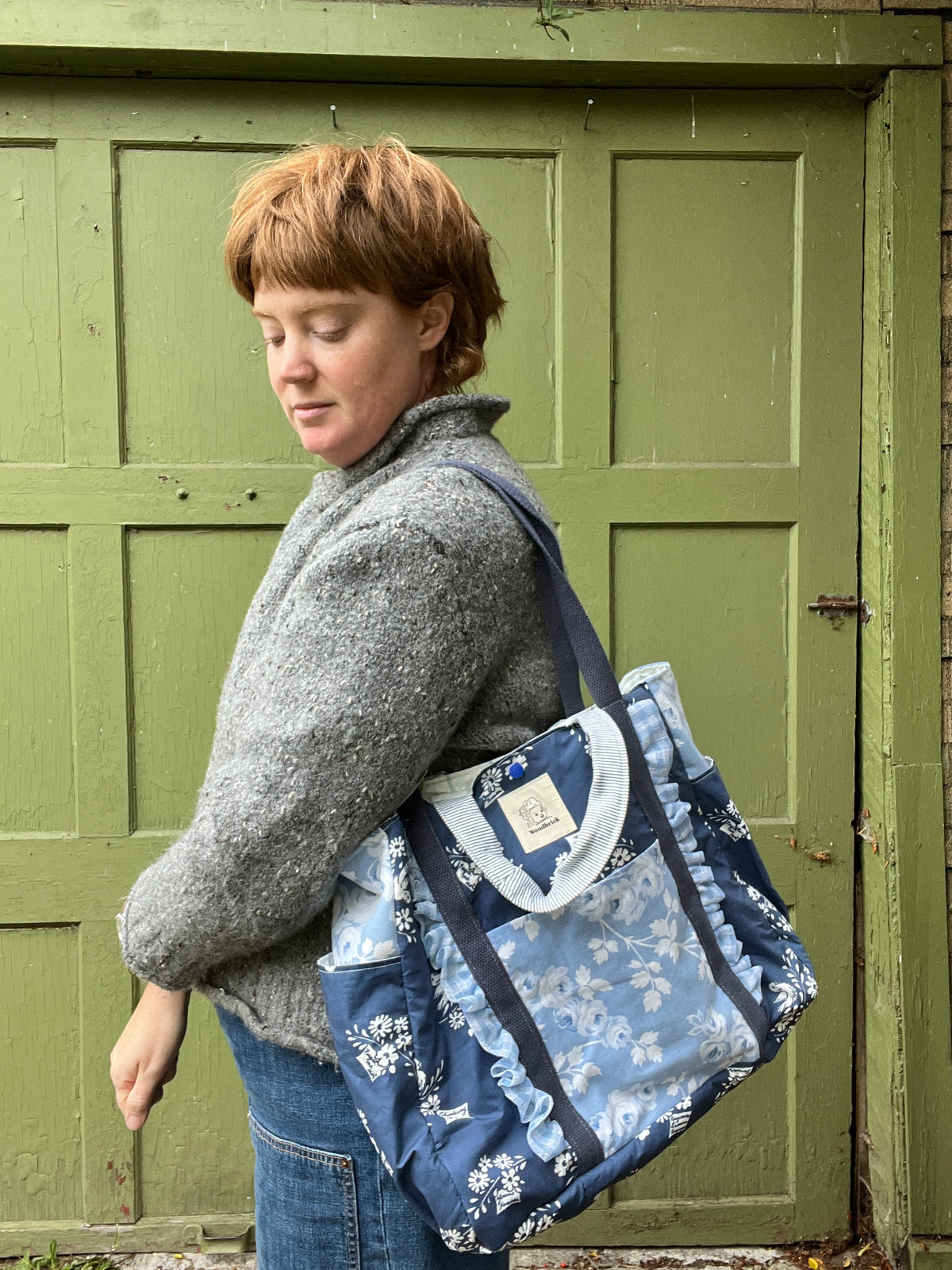 "Forget Me Not" Upcycled Tote Bag