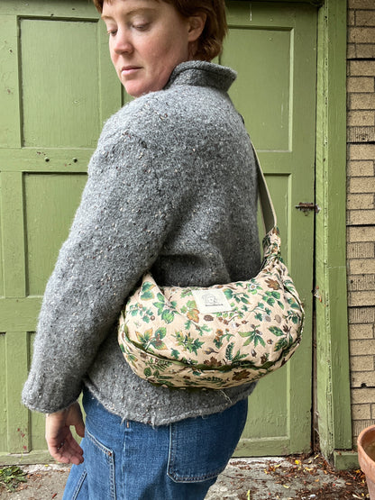 "Squirrelled Away" Upcycled Classic Crescent Bag