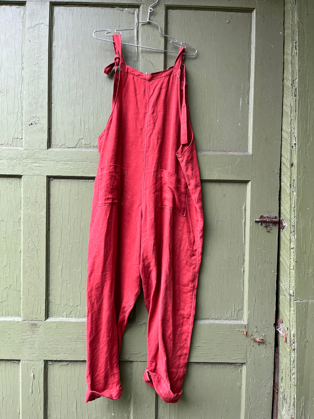 "Rust" Linen Dungarees - XL