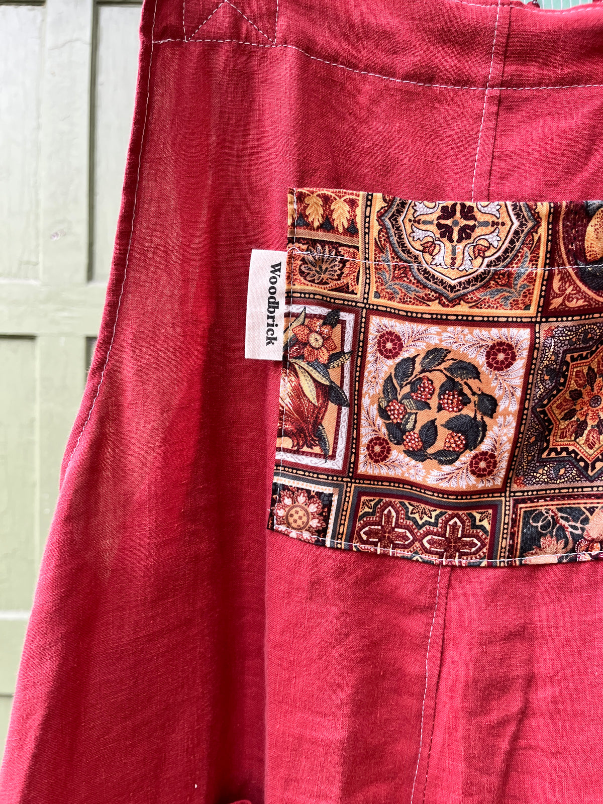 "Rust" Linen Dungarees - XL