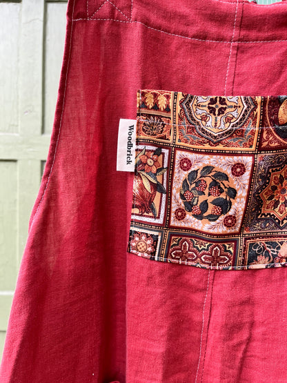 "Rust" Linen Dungarees - XL