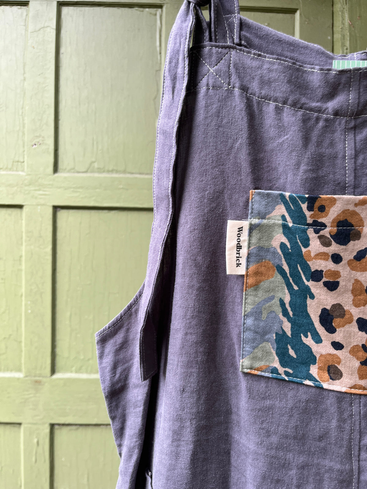 "Wood Smoke" Linen Dungarees - XL