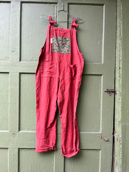 "Rust" Linen Dungarees - L