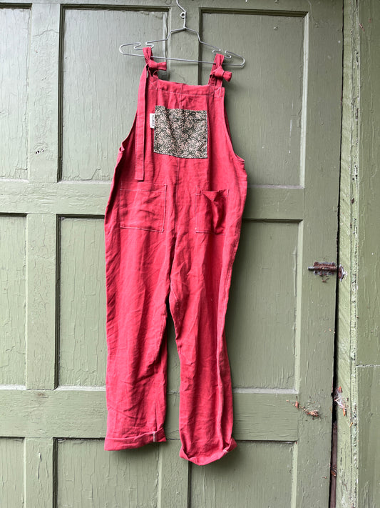 "Rust" Linen Dungarees - L