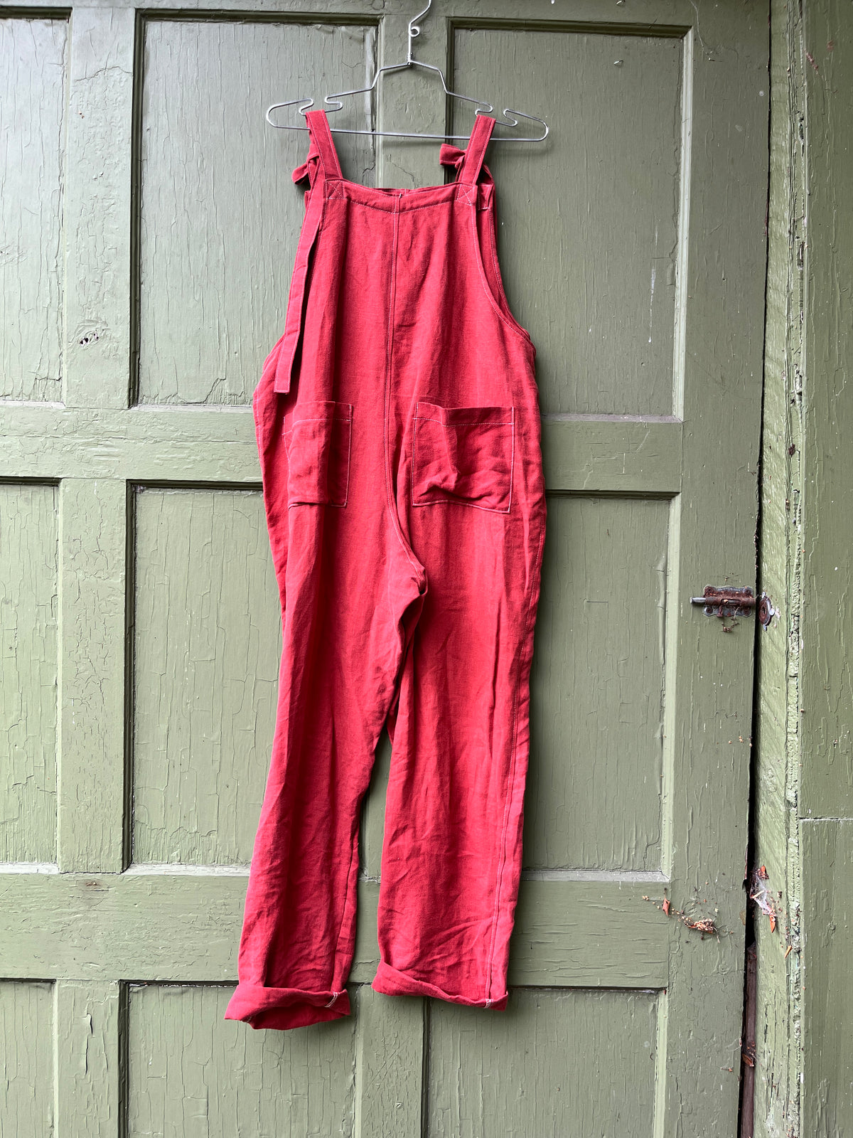"Rust" Linen Dungarees - L