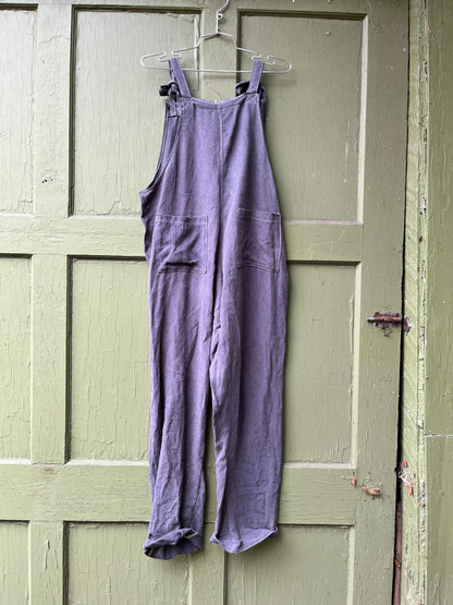 "Wood smoke" Linen Dungarees - L
