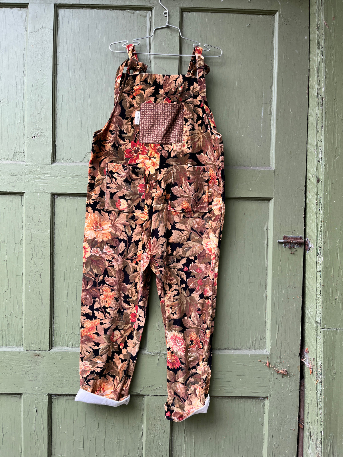 "Nature's Jewels" Velvet floral Dungarees - L