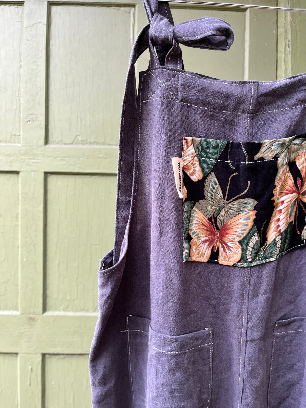 "Wood smoke" Linen Dungarees - M