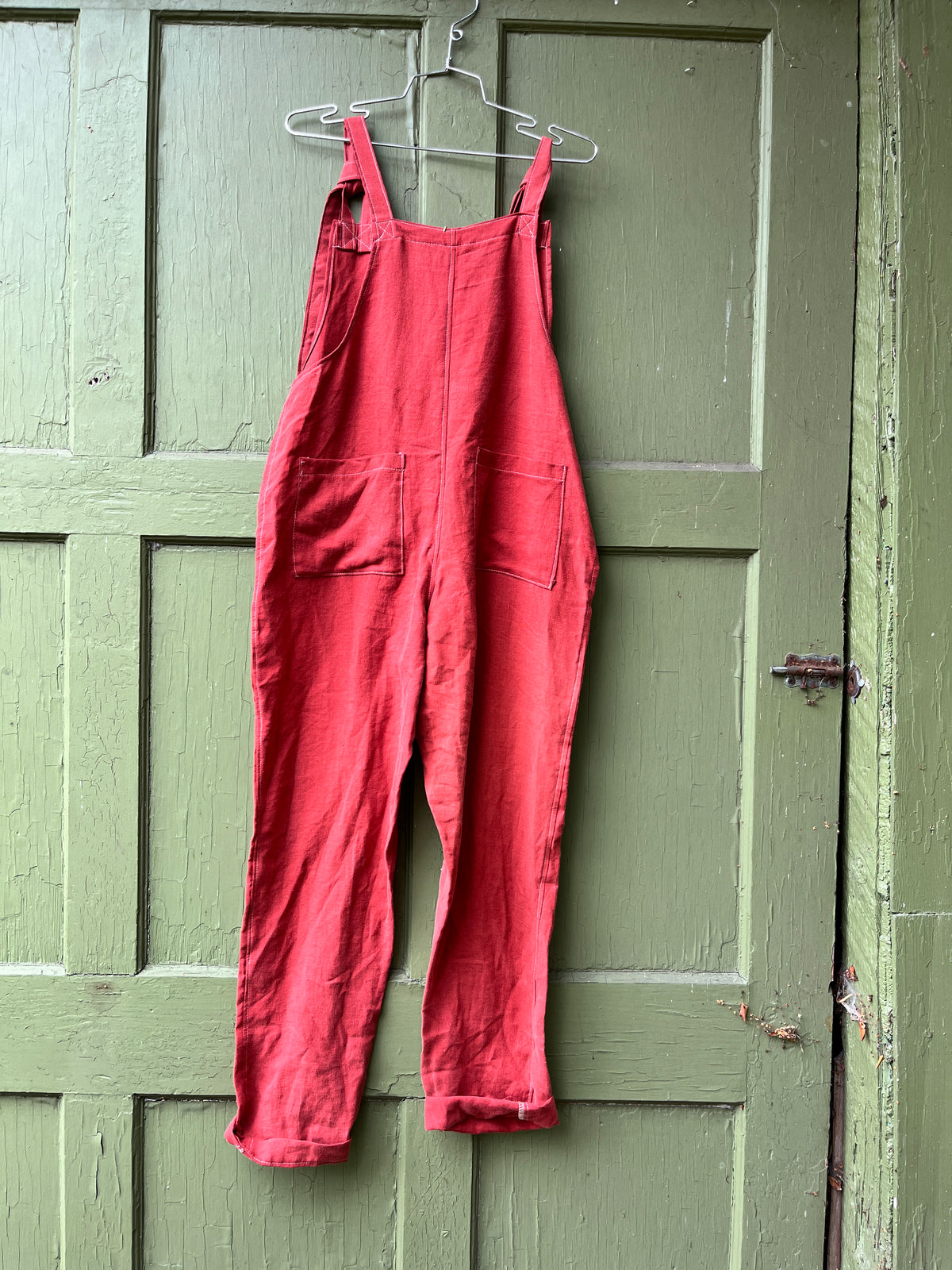 "Rust" Linen Dungarees - M
