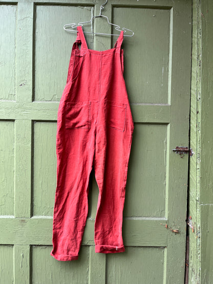 "Rust" Linen Dungarees - M