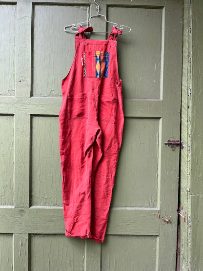 "Rust" Linen Dungarees - S