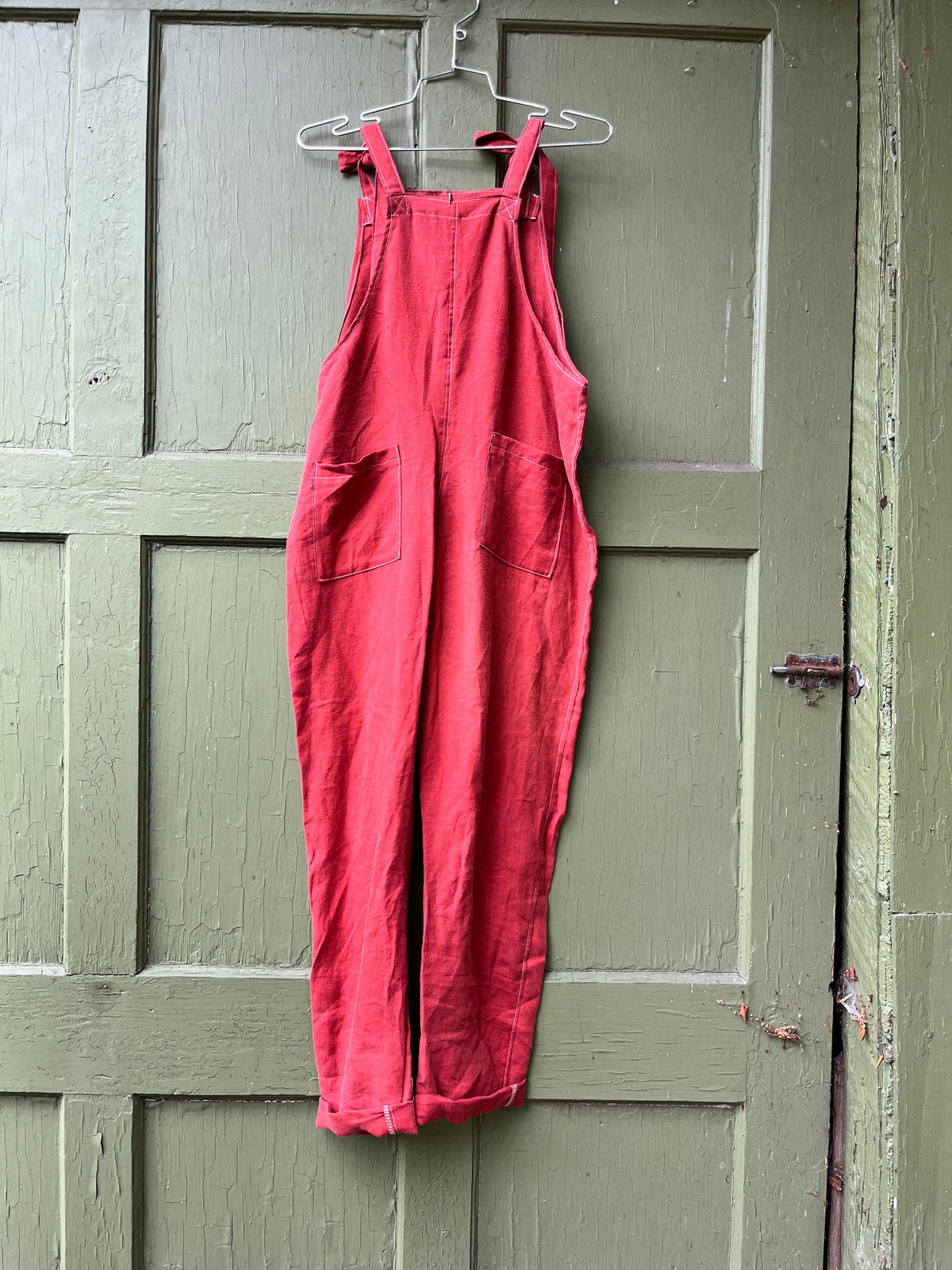 "Rust" Linen Dungarees - S