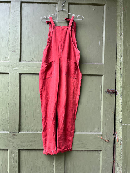 "Rust" Linen Dungarees - S