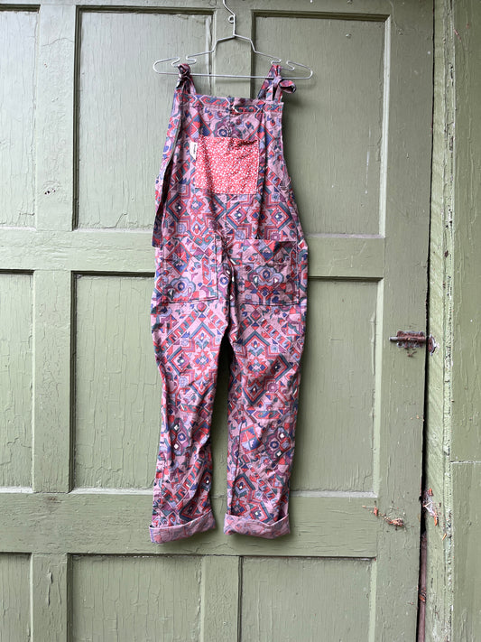 "Geometric "Upcycled Dungarees - XS