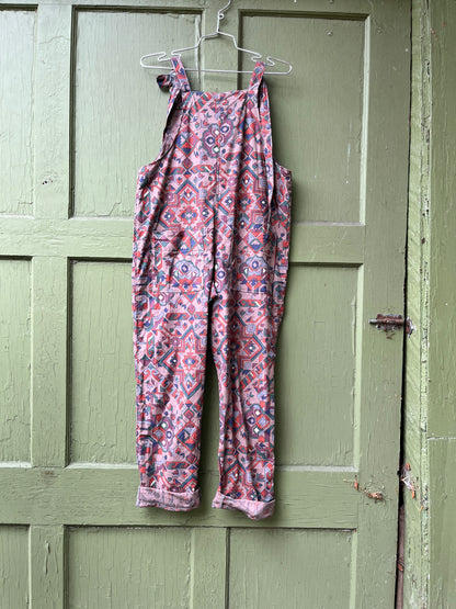 "Geometric "Upcycled Dungarees - XS
