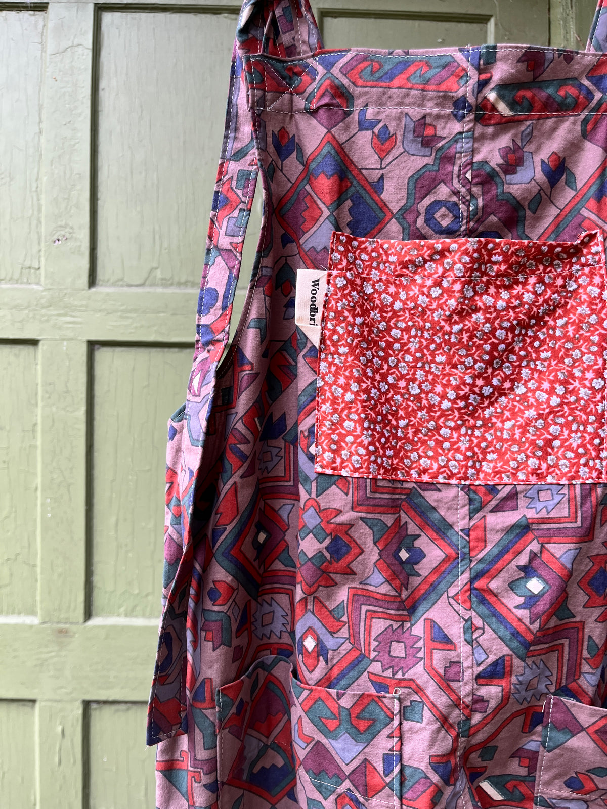 "Geometric "Upcycled Dungarees - XS